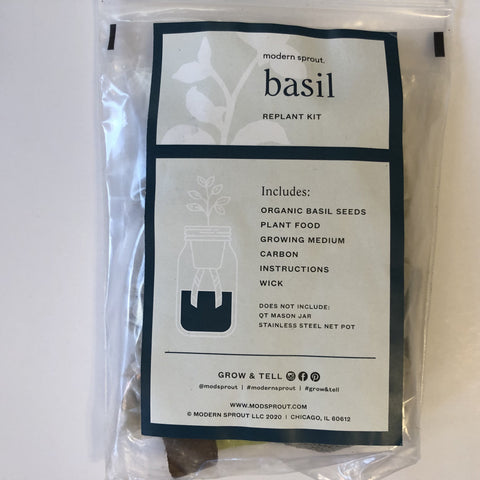 modern sprout replant kit, basil