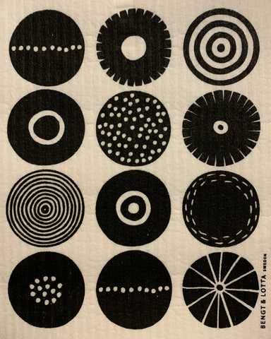 candy blackswedish dishcloth:  biodegradable & compostable dishcloth made of 70% cellulose/30% cotton & water-based inks