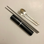 black stainless steel cutlery set