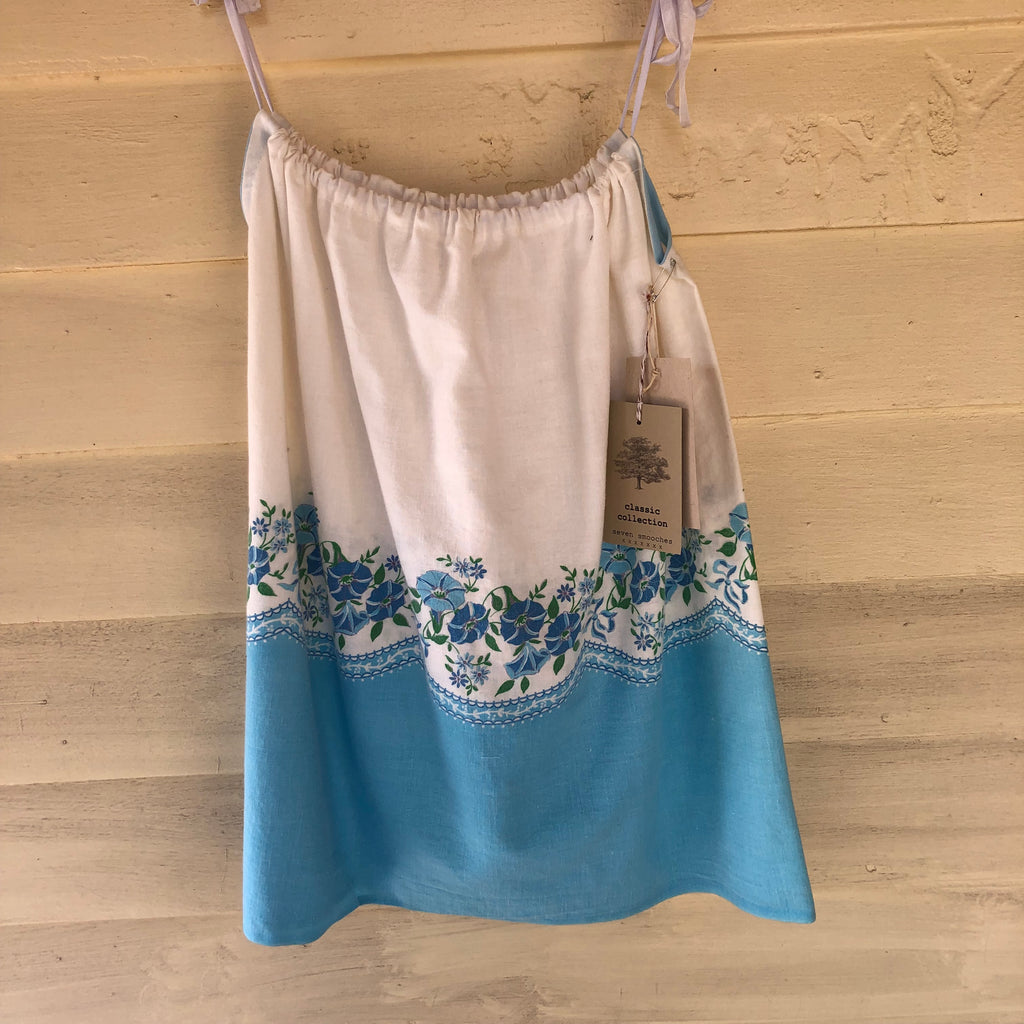 seven smooches blue flour sack dress, 24 to 36 month seven smooches blue flour sack dress, 24 to 36 month