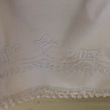 seven smooches white flowers embroidered at pillow slip bottom, 24 to 36 months