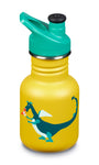 klean kanteen kid classic sport 12oz dragon snack water bottle. bpa & bps free
