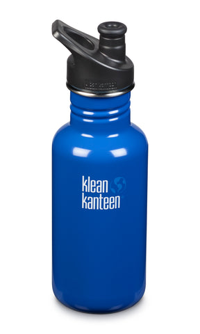 klean kanteen 18 oz coastal waters standard mouth water bottle. bpa & bps free.