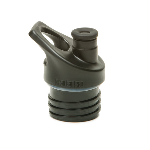 klean kanteen black sport cap features a soft silicone spout and is dishwasher safe, has an attachment loop, and provides one-handed operation