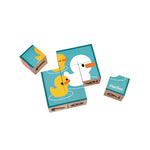plan toys puzzle cubes are blocks with 4 sided illustrations including numbers & counting dots. kids can learn number order