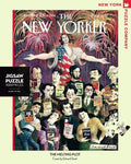 New York Puzzle Companys 1000 piece jigsaw puzzle of the New Yorker cover melting plot. Made in the USA