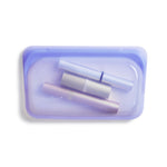 stasher reusable silicone snack bags, amethyst