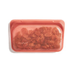 stasher reusable silicone snack bags, terra cotta