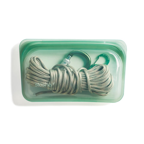 stasher reusable silicone snack bags, agave