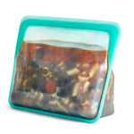 stasher reusable silicone stand-up mid bag, aqua