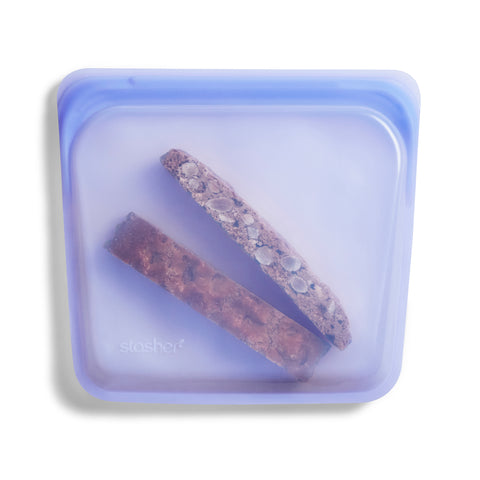 stasher reusable silicone sandwich bags, amethyst