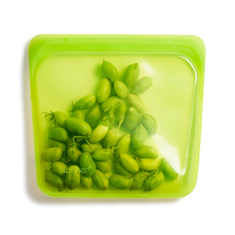 stasher reusable silicone sandwich bags, lime