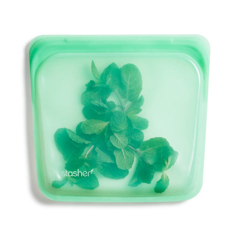 stasher reusable silicone sandwich bags, mint