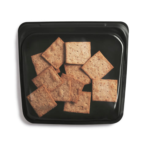 stasher reusable silicone sandwich bags, obsidian
