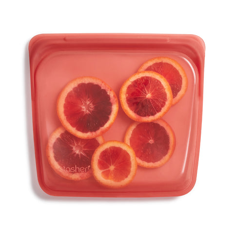 stasher reusable silicone sandwich bags, terra cotta