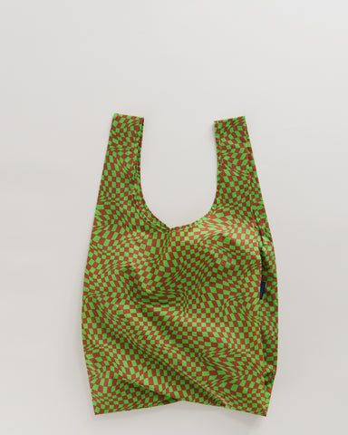 green trippy checker standard baggu