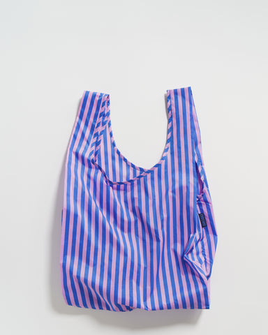 pink and blue stripe standard baggu