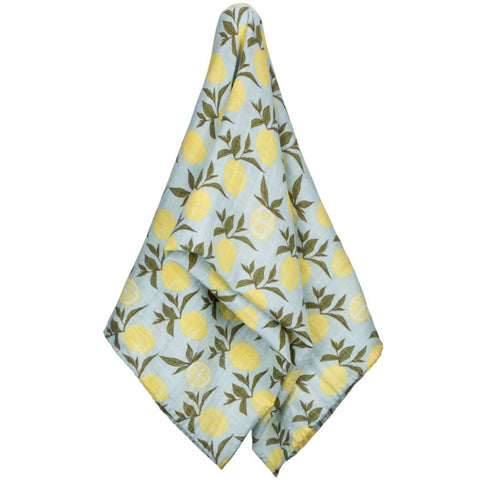 milkbarn lemon 100% GOTS certified organic cotton swaddle or baby blanket