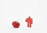 areaware red micro cubebot is a robot toy that can be assembled into countless poses and folds up into a cube