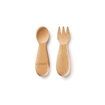 bambu bamboo baby's/toddler's fork and spoon set (12m+) made from organic bamboo