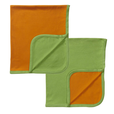 babysoy modern solid colored reversible blankets, tangerine