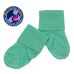 babysoy solid colored non-slip comfy socks, seafoam