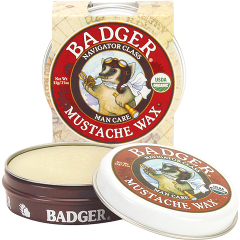 badger mustache wax  features extra hard carnauba wax for medium hold and a high glossy shine