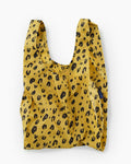 leopard standard baggu reusable shopping bag holds up to 50lbs. can fit over shoulder. made from 40% recycled ripstop nylon