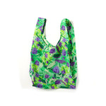 mixed greens standard baggu reusable shopping bag holds up to 50lbs. can fit over shoulder. made from 40% recycled ripstop nylon