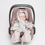 lanacare grey baby car seat blanket - baby in car seat