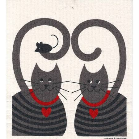 cats swedish dishcloth:  biodegradable & compostable dishcloth made of 70% cellulose/30% cotton & water-based inks