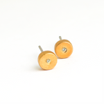 chocolate & steel earrings, full moon nova 14k gold vermeil