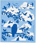 clouds and birds swedish dishcloth:  biodegradable & compostable dishcloth made of 70% cellulose/30% cotton & water-based inks