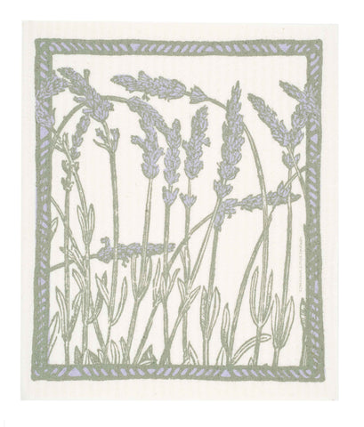 lavendar swedish dishcloth:  biodegradable & compostable dishcloth made of 70% cellulose/30% cotton & water-based inks