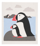 puffins swedish dishcloth: biodegradable & compostable dishcloth made of 70% cellulose/30% cotton & water-based inks