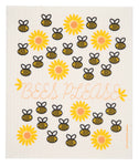 bees please swedish dishcloth:  biodegradable & compostable dishcloth made of 70% cellulose/30% cotton & water-based inks