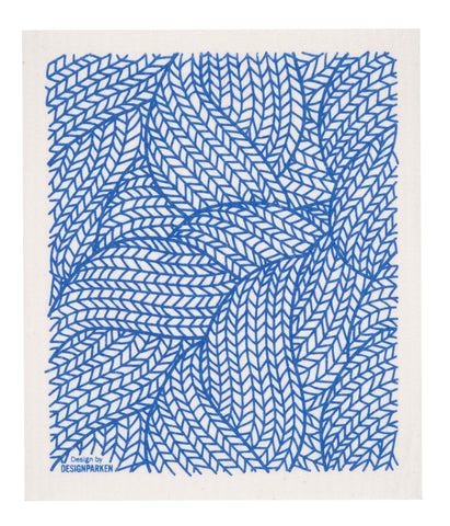 knit - blue swedish dishcloth:  biodegradable & compostable dishcloth made of 70% cellulose/30% cotton & water-based inks