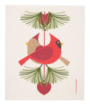cardinal pair swedish dishcloth:  biodegradable & compostable dishcloth made of 70% cellulose/30% cotton & water-based inks
