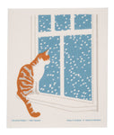 kh cat at window holiday swedish dishcloth:  biodegradable & compostable dishcloth made of 70% cellulose/30% cotton & water-based inks