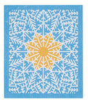 et snow crystal - blue holiday swedish dishcloth:  biodegradable & compostable dishcloth made of 70% cellulose/30% cotton & water-based inks