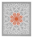 et snow crystal - gray holiday swedish dishcloth:  biodegradable & compostable dishcloth made of 70% cellulose/30% cotton & water-based inks