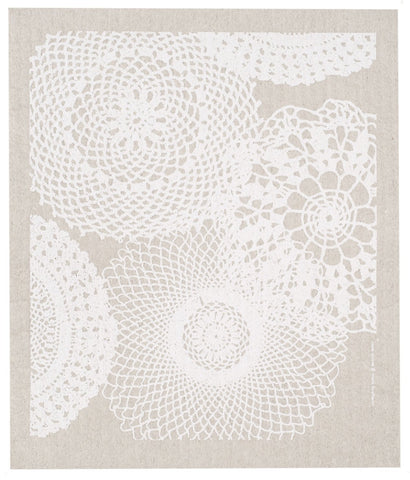 swedish dishcloth - gray doilies