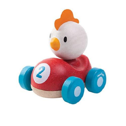 plan toys chicken racer 5679 animal themed wood racers perfect for little hands to hold and push