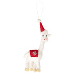embellished felt giraffe ornament made by nirjala craft in nepal