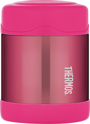 thermos funtainer stainless steel food jar 10oz pink keeps food warm (5 hours) and cold (9 hours). bpa free
