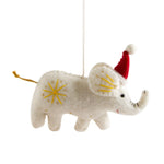 embellished felt elephant ornament made by nirjala craft in nepal