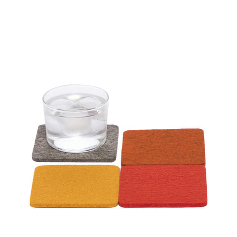 graf lantz colorful flame felted wool coasters. made in CA USA