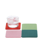 graf lantz colorful happy felted wool coasters. made in CA USA
