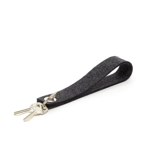 graf lantz charcoal merino wool key loop felt. made in CA USA