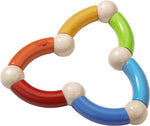 haba snake sustainably grown beechwood wood teething toy or clutching toy with non-toxic water-based stain. made in germany